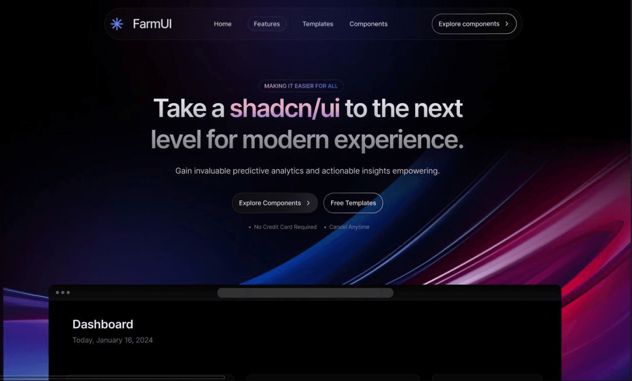 FarmUI - Empower the use of styled and animated components based on shadcn